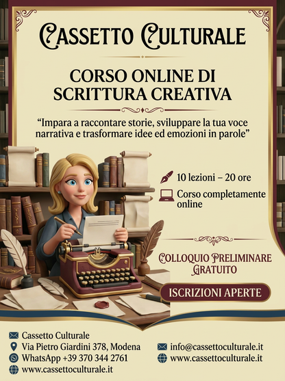 Italian literature course, online, individual or group