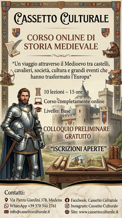 Italian literature course, online, individual or group